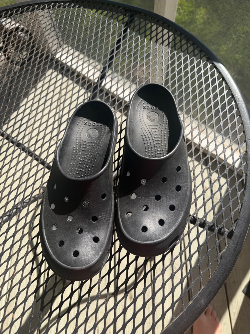 Women’s Black Slip-On Clog Shoes, Size 8